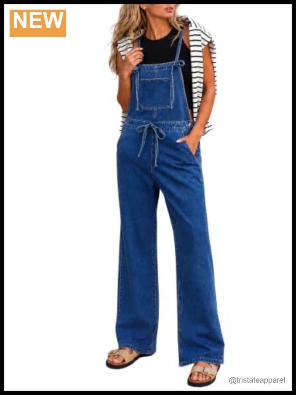 Denim Overalls Adjustable Straps Straight Leg